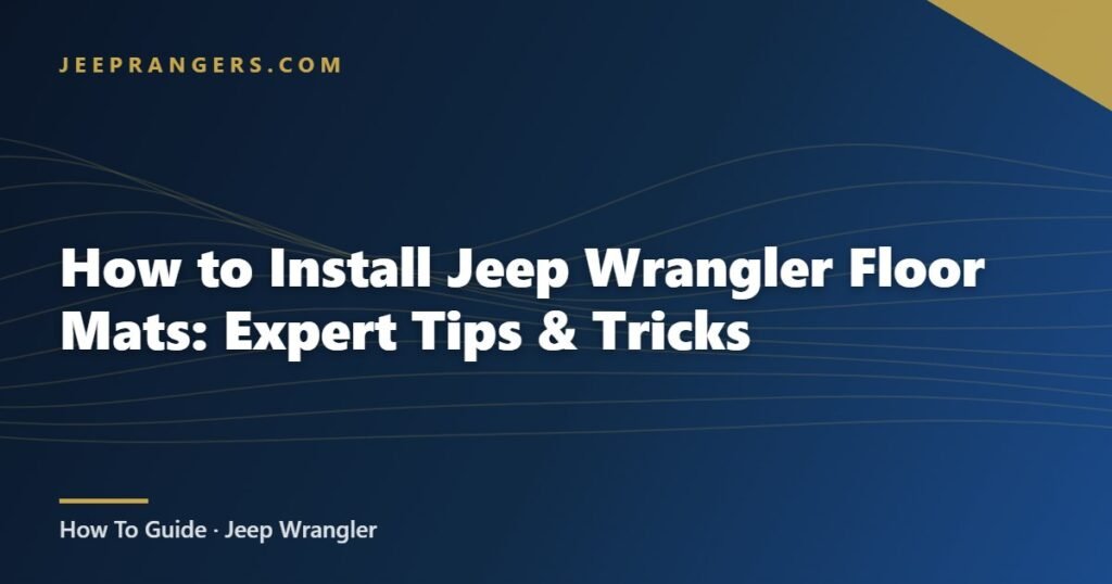 How to Install Jeep Wrangler Floor Mats: Expert Tips & Tricks