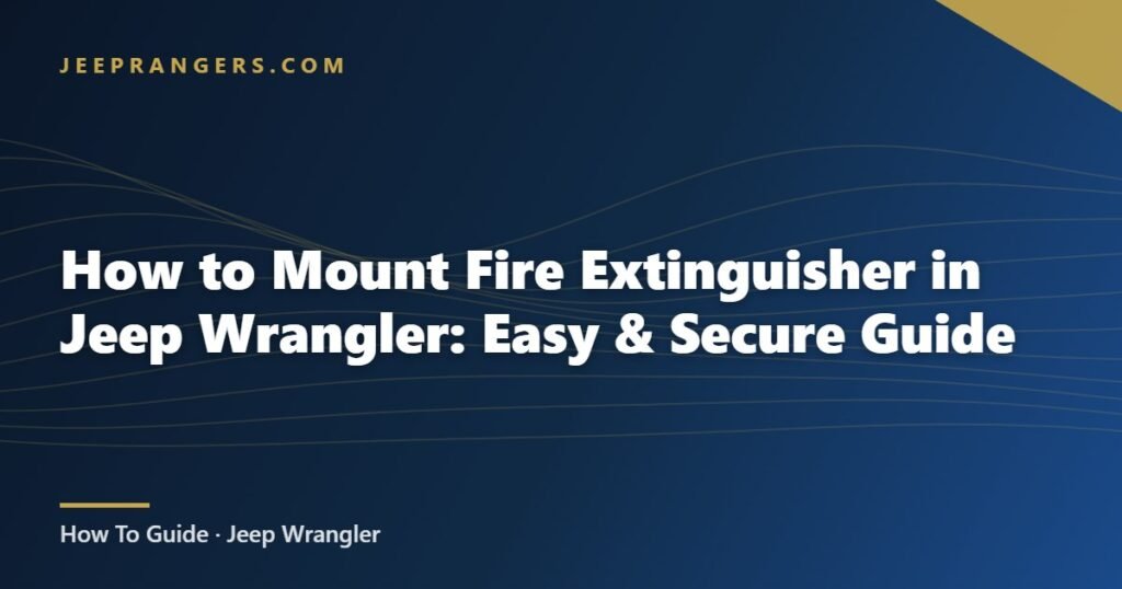 How to Mount Fire Extinguisher in Jeep Wrangler: Easy & Secure Guide