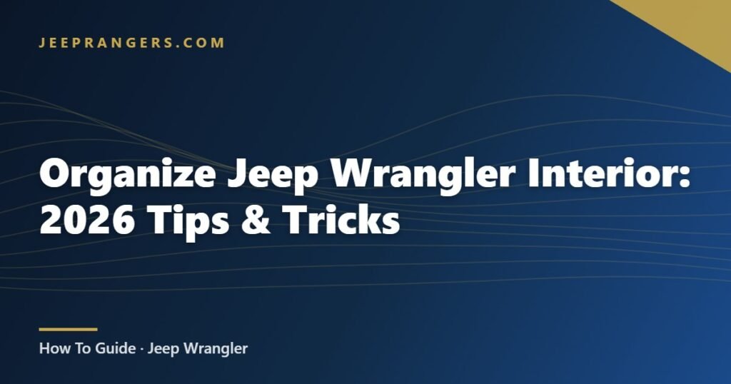 Organize Jeep Wrangler Interior: 2026 Tips & Tricks