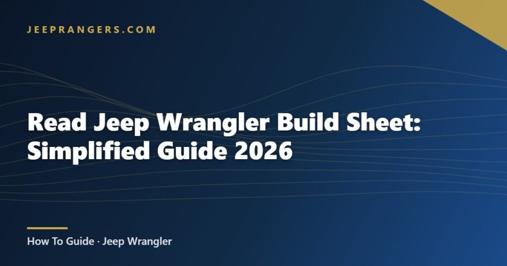Read Jeep Wrangler Build Sheet: Simplified Guide 2026